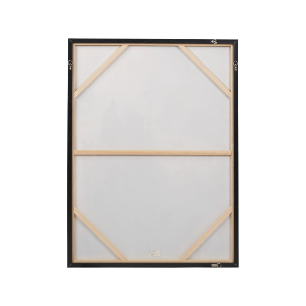 Canvas Gold and Blue Tone Abstract with Black Frame