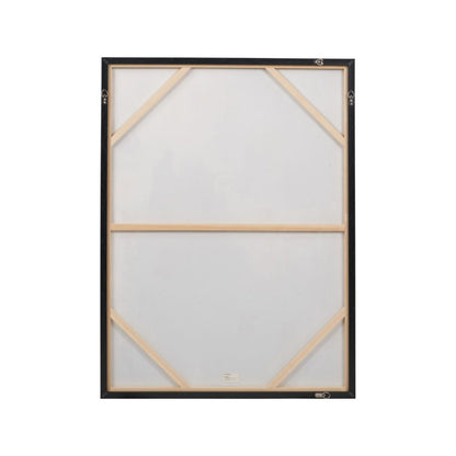 Canvas Gold and Blue Tone Abstract with Black Frame