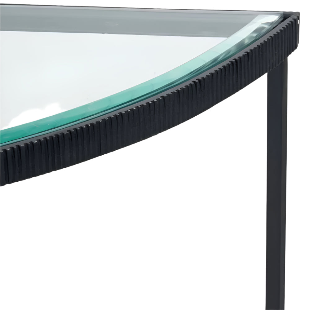 Marazzi Bevelled Glass Half Moon Console Table