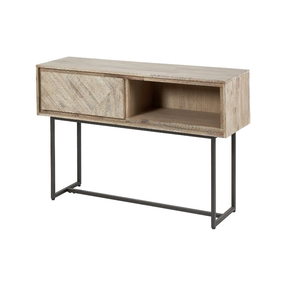 Marca Sand Wash Acacia Wood 1 Drawer Console Table