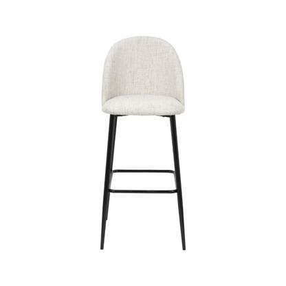 Turi Pebble Black Metal Bar Stool