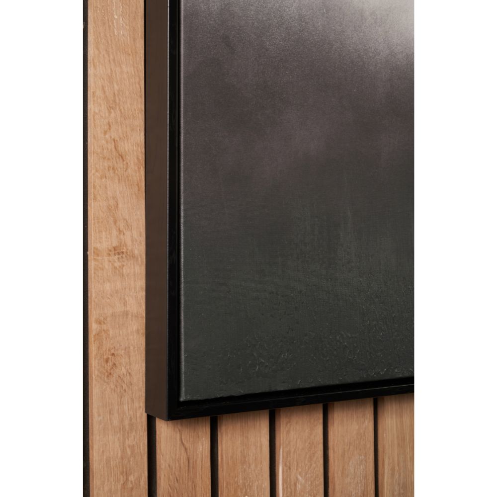 Square Canvas Monochrome Abstract with Black Frame