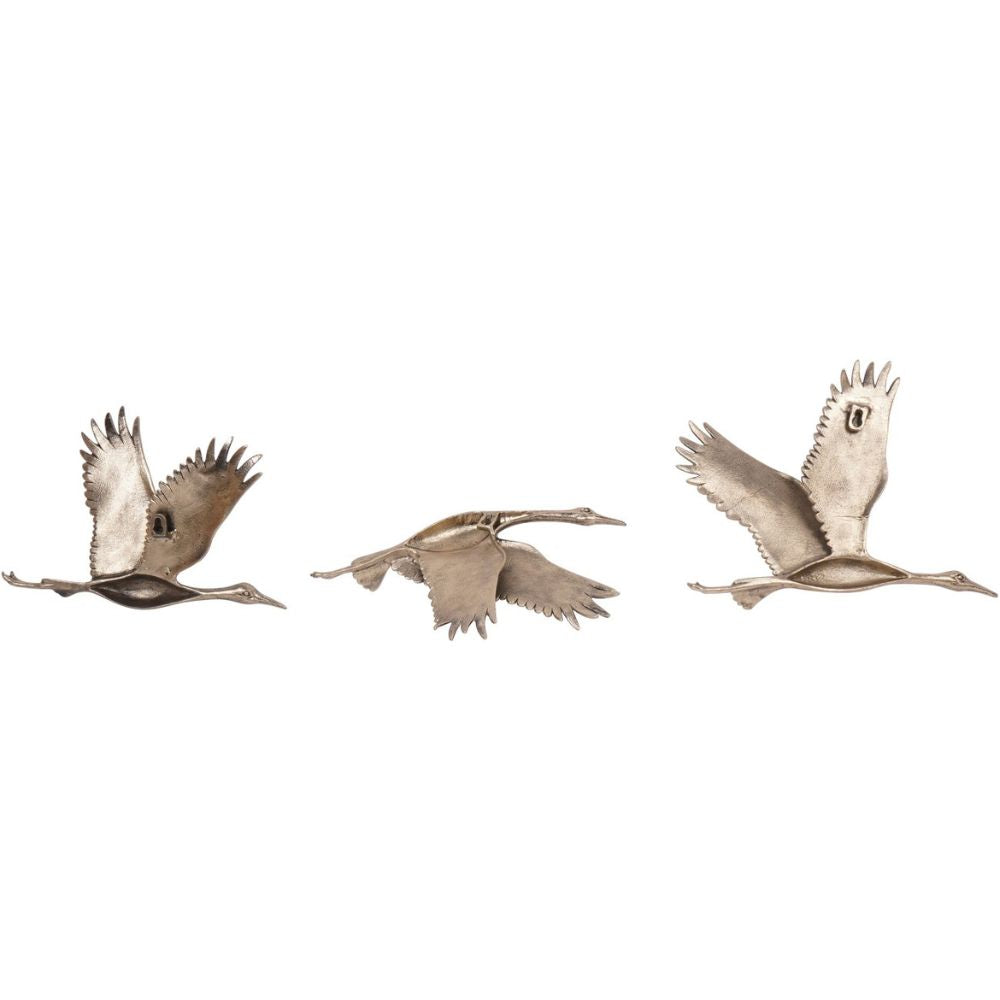 Aluminium Crane Trio Cast Wall Art