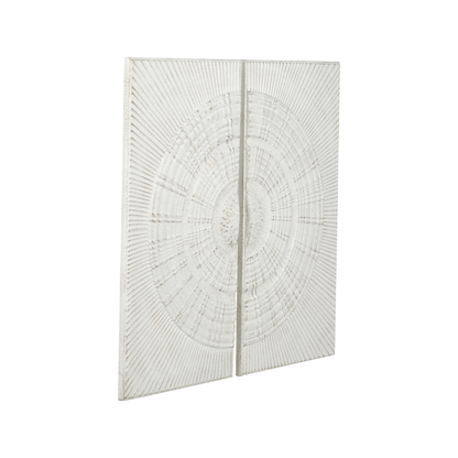 Antique White Moulded Metal Circle Wall Art