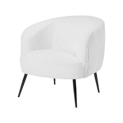 Siena Bouclé Fabric and Black Metal Tub Armchair