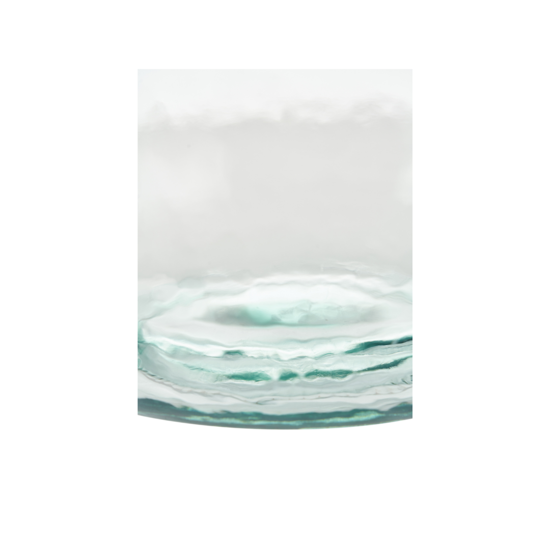 Clear Recycled Medium Bottle Vase With A Raffia Wrapped Neck