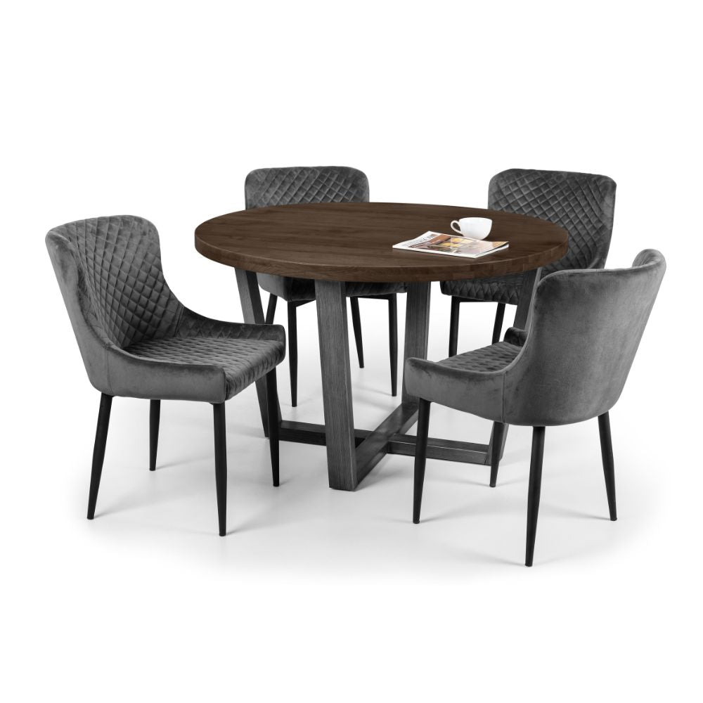 Brooklyn 1.2m Dark Oak Round Dining Table