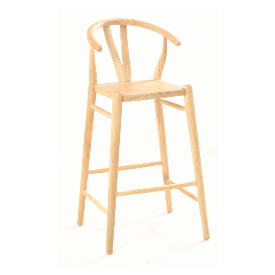 Wishbone 76cm Solid Bar Stool