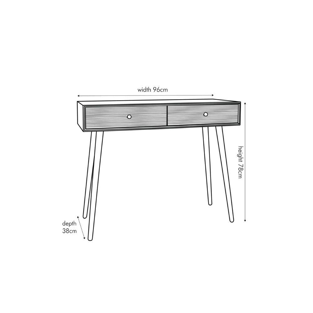 Chaya Pine Wood 2 Drawer Console Table