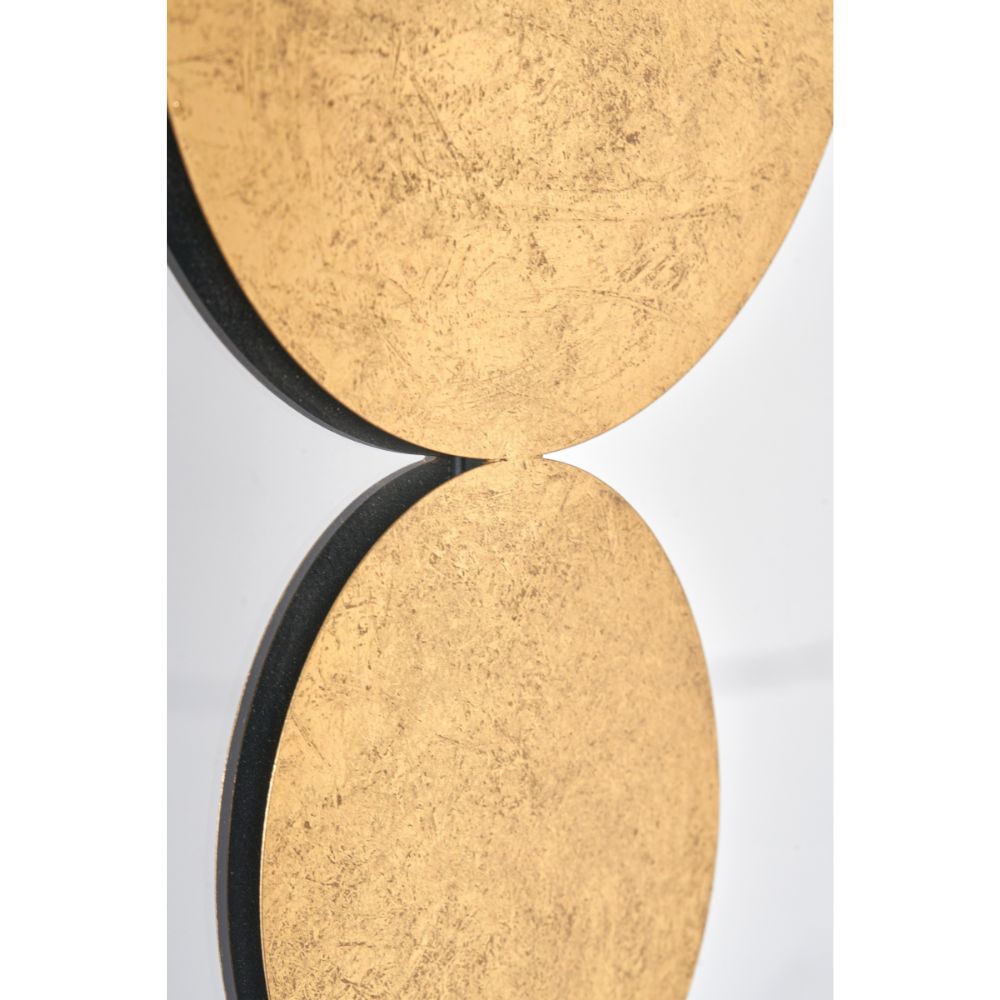 Mirrored Black and Gold Metal Wall Art (Set of 2)