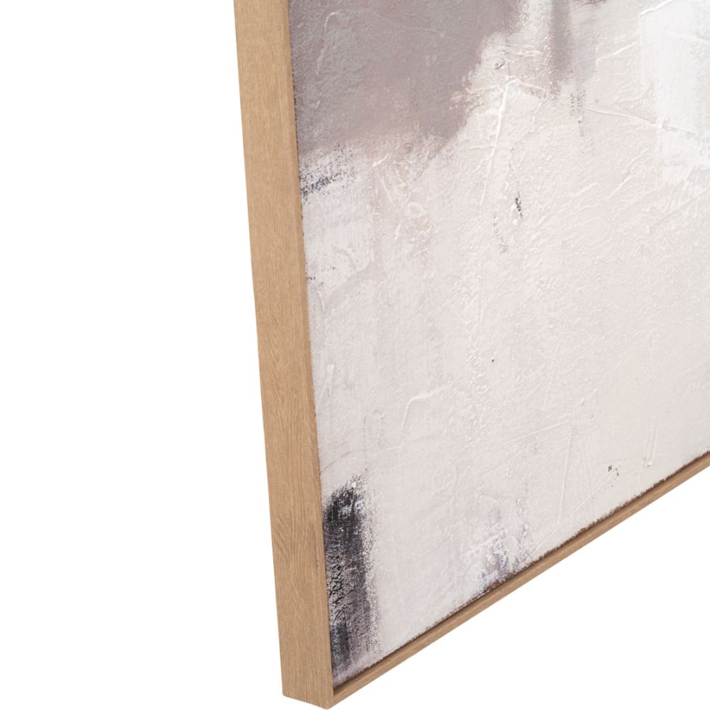 Canvas Natural and Grey Textured Abstract with Natural Frame