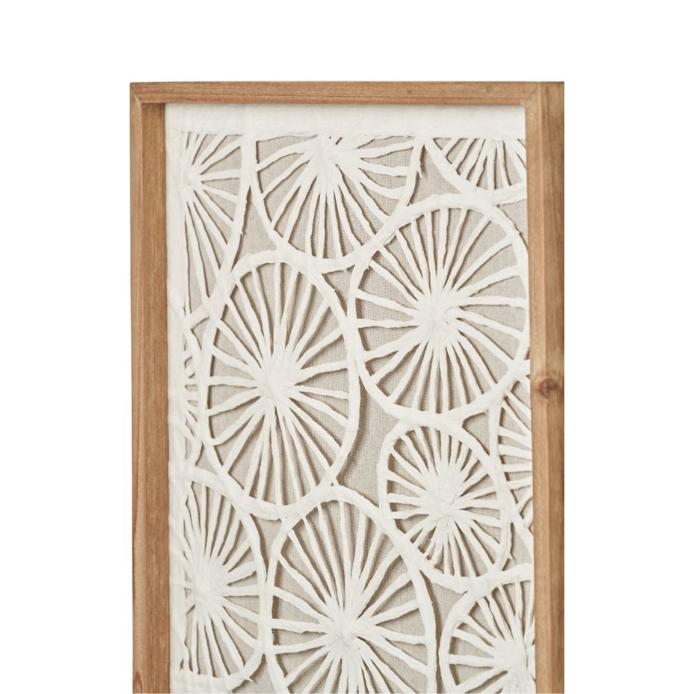 Natural Paper Cut Out Pattern Design Wall Art with Natural Frames (Set of 2)