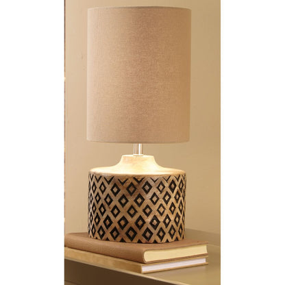 Orissa Wooden Short Diamond Table Lamp