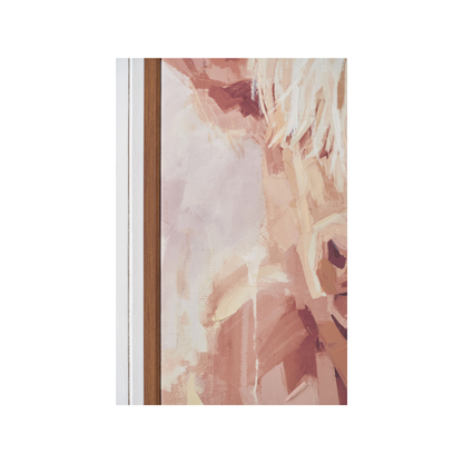 Mulberry and Naturals Highland Cow Canvas with Oak Effect Frame