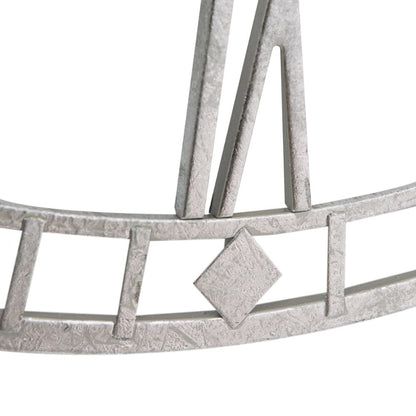 Metal Antique Silver Round Wall Clock Large