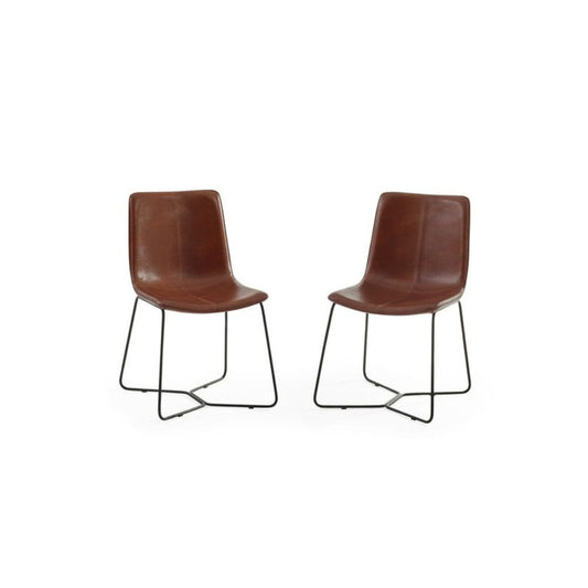 Joren Tan Brown PU Leather Dining Chair (Set of 2)