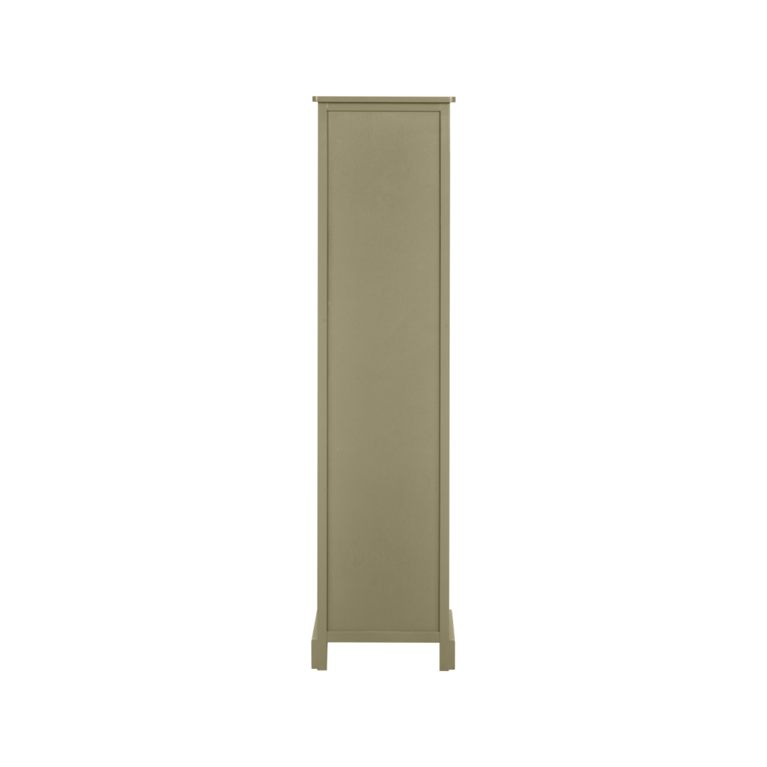 Croft Linen Pine Wood Slim 1 Door 3 Shelf Unit