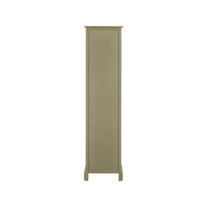 Croft Linen Pine Wood Slim 1 Door 3 Shelf Unit