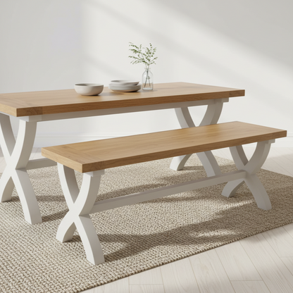 Deluxe Painted X Dining Bench
