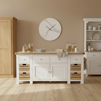 Chesterfield Large White/Oak Kitchen Island