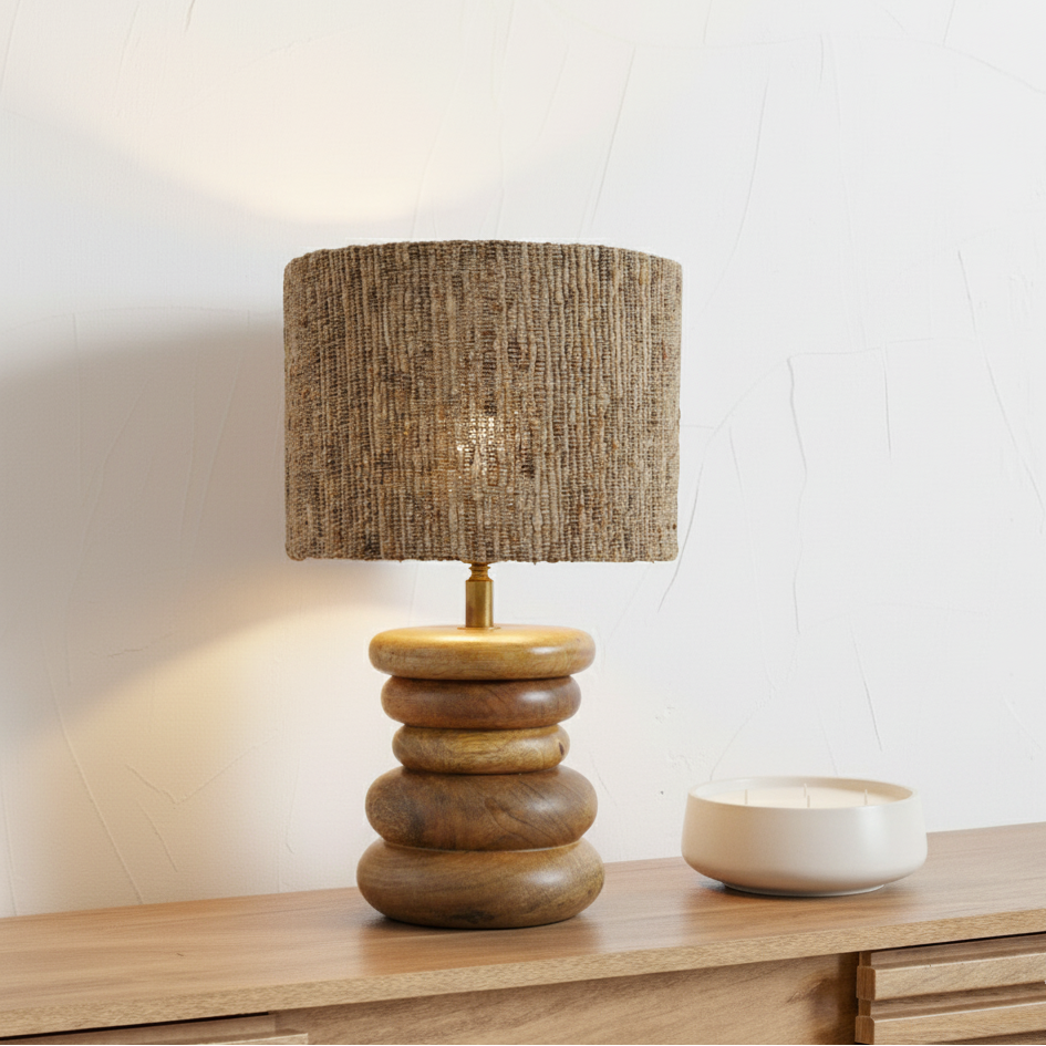 Leon Solid Wood Small Table Lamp