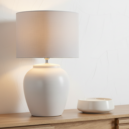 Rhodes Ceramic White Table Lamp