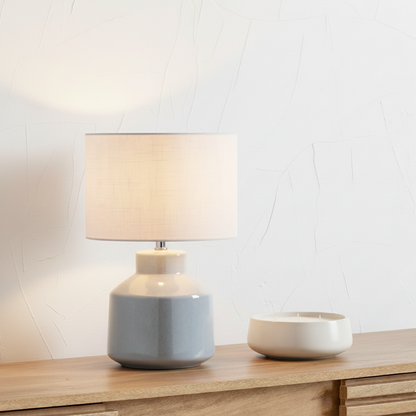 Nora Duck Egg Blue Crackle Effect Table Lamp