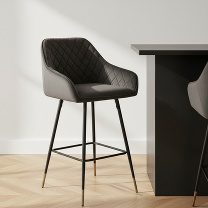 Velvet Bar Stool (Set of 2)