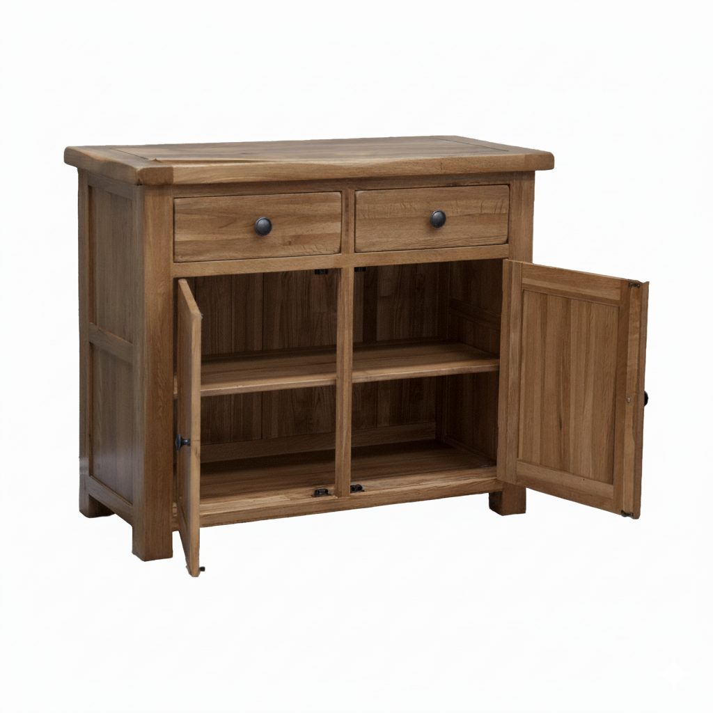 Rustic Solid Oak Small Sideboard