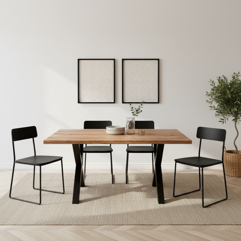 Live Edge Acacia Wood Large Square Dining Table