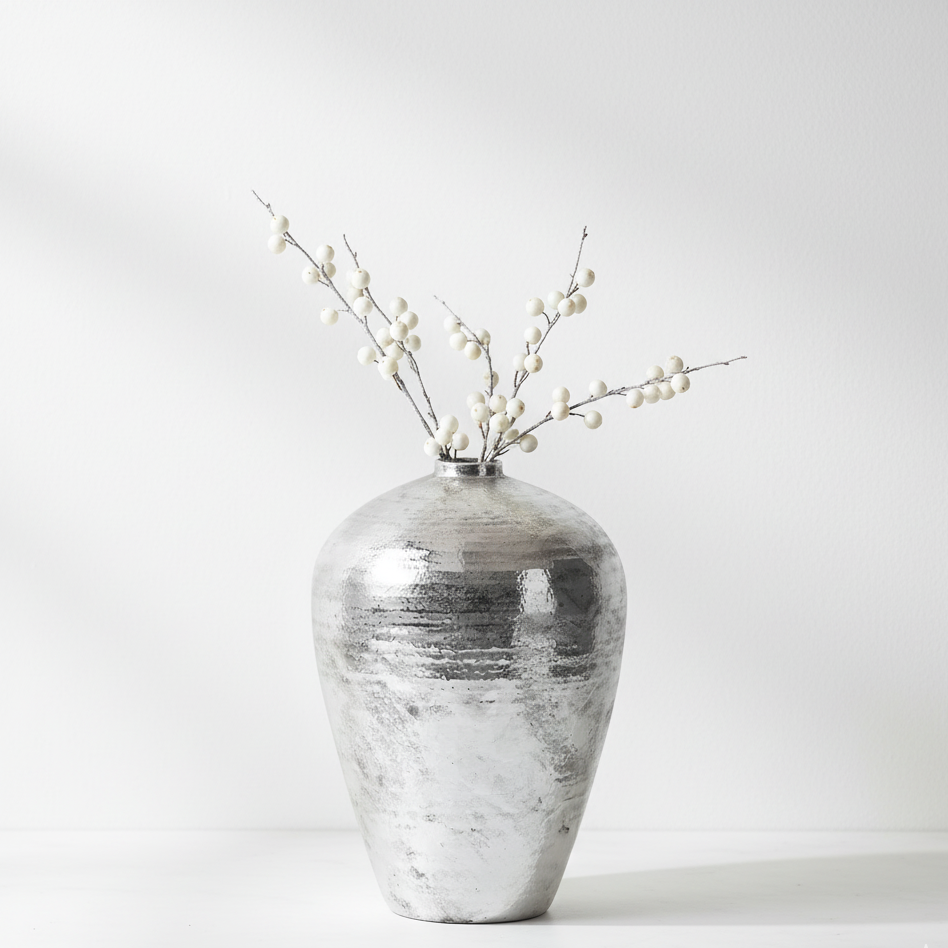 Hammered Silver Astral Large Vase