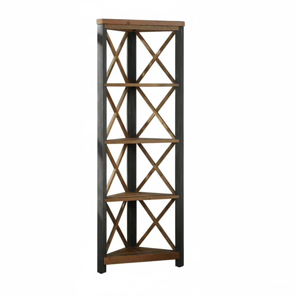 Urban Elegance Reclaimed Large Corner Bookcase