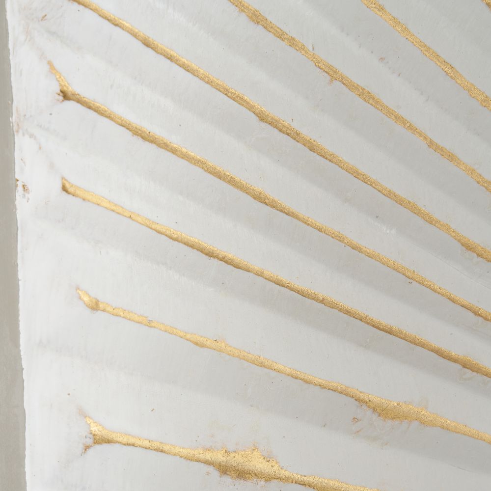 Metal White and Gold Sunburst Wall Art