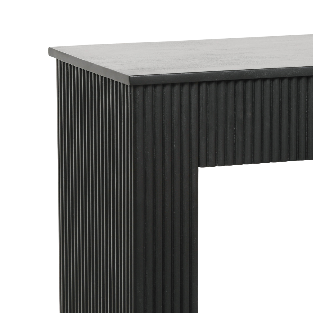 Everden Fluted Acacia Wood Console Table