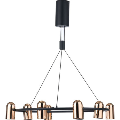 Xena Black and Rose Gold Metal 8 Light LED Pendant