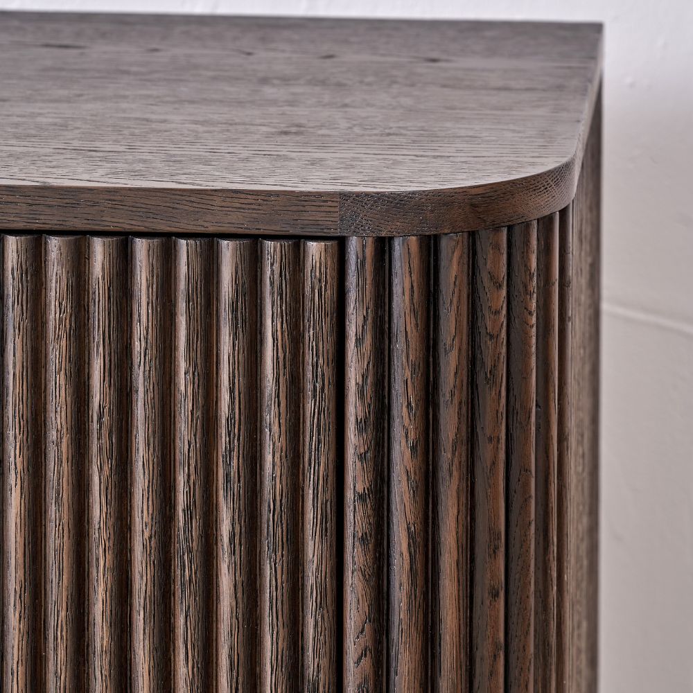 Raie Dark Brown Pine Wood 3 door Sideboard