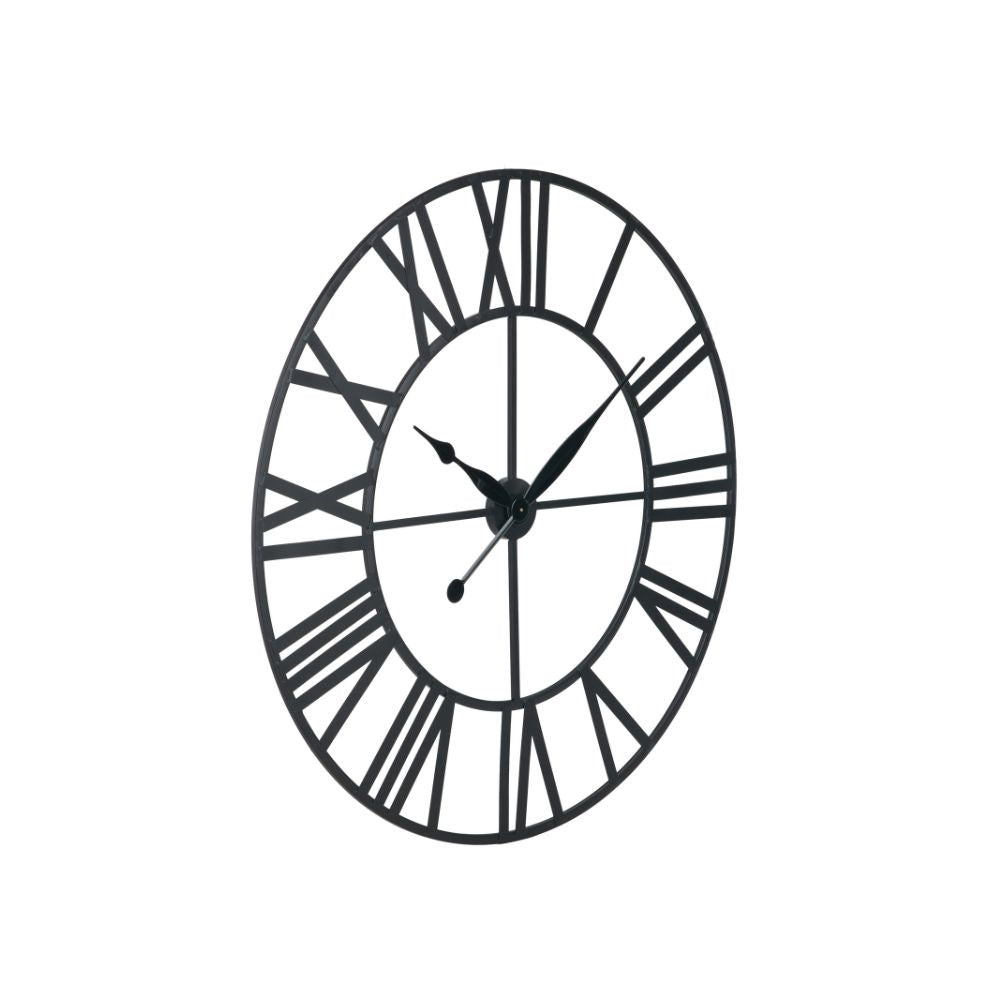 Metal Black Large Round Wall Clock