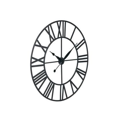 Metal Black Large Round Wall Clock