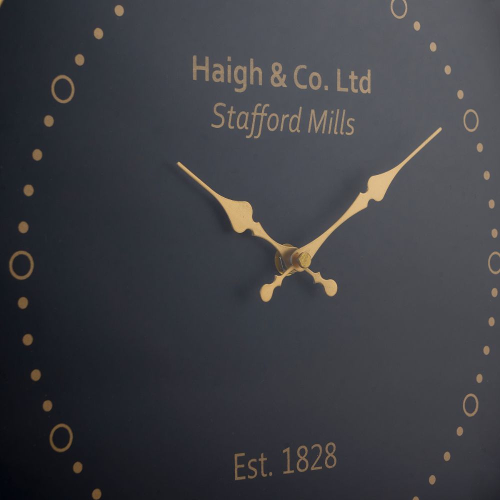 Metal Black Face and Antique Brass Wall Clock