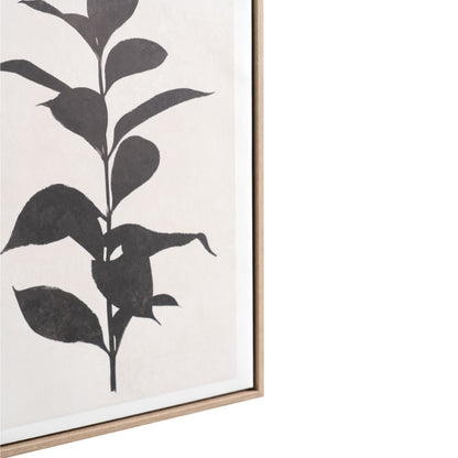 Canvases Natural and Black Leaf Print with Natural Frames