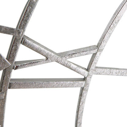 Metal Antique Silver Round Wall Clock Large