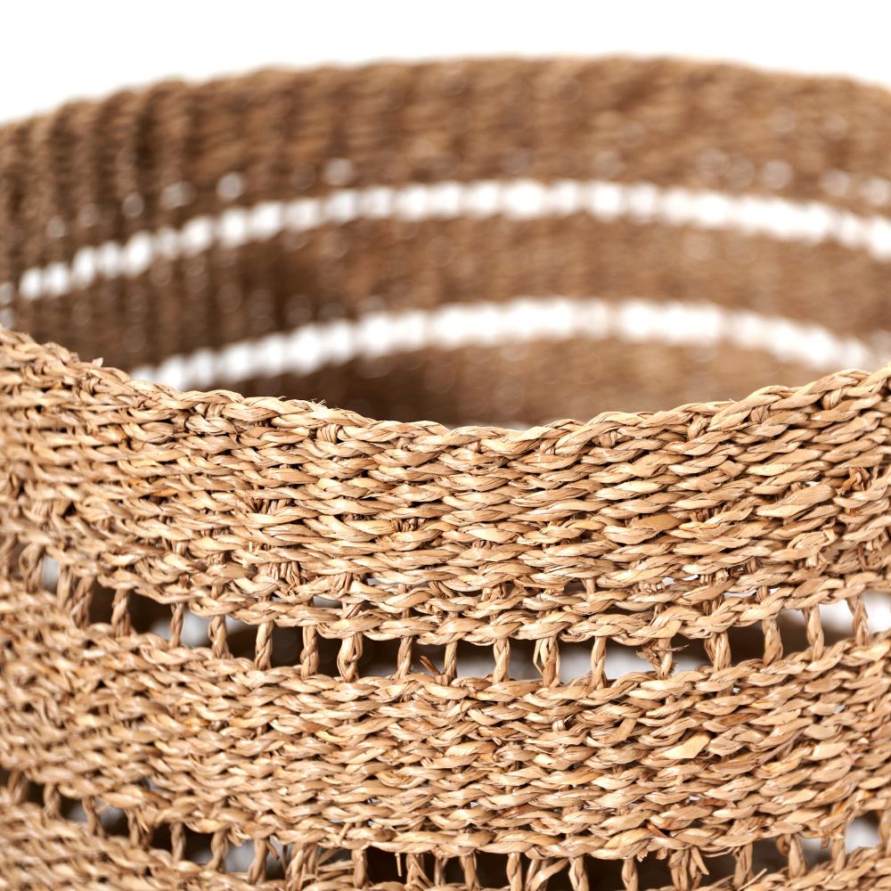 Seagrass Natural Round Baskets (Set of 3)