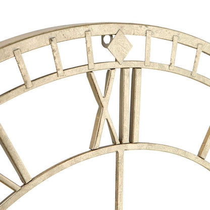 Metal Antique Gold Round Wall Clock Large