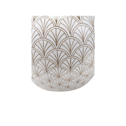 Barbier White Art Deco Fan Ceramic Vase
