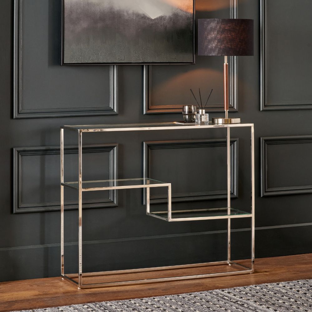 Aleandra Glass Console Table