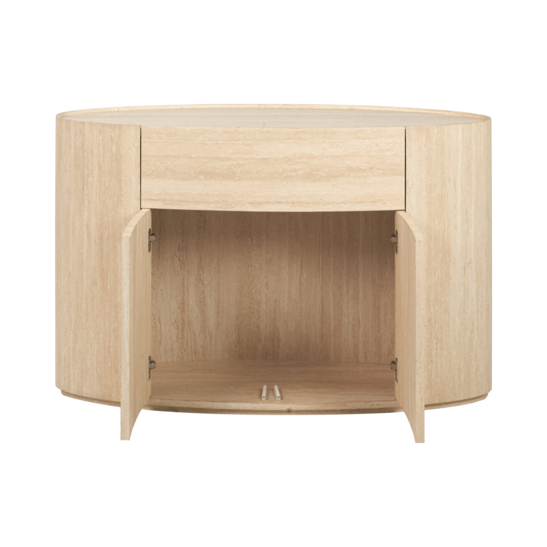 Tivoli Travertine Effect Veneer 1 Drawer 2 Door Sideboard