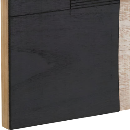 Wooden Textured Design Black and Natural Wall Art (Set of 2)