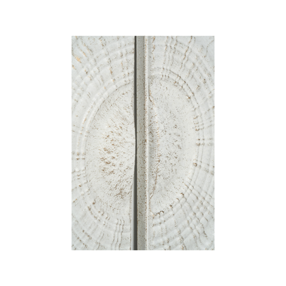 Antique White Moulded Metal Circle Wall Art
