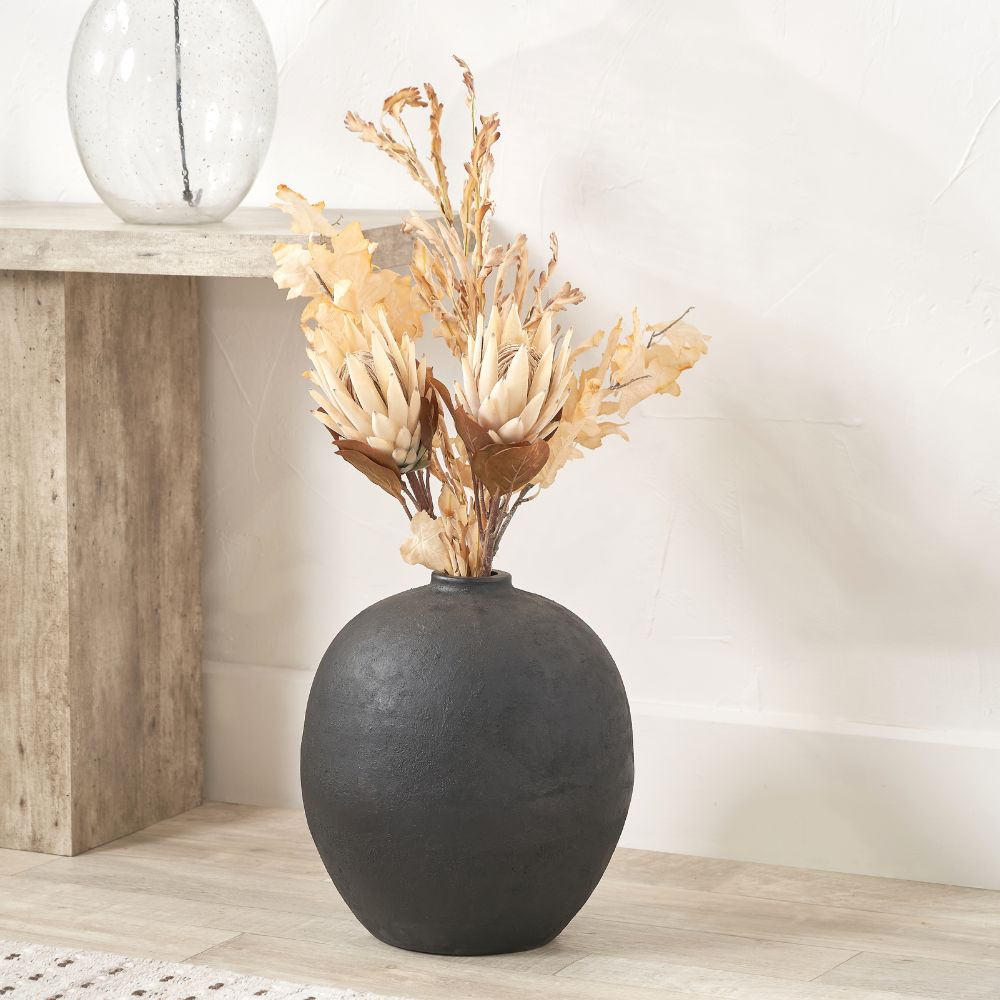 Fibrestone Black Decorative Vase