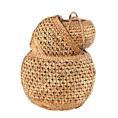 Water Hyacinth Round Handled Baskets (Set of 3)